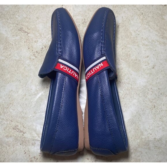 Nautica Navy Blue Faux Leather Driving Moccasins Walburton Style Size 9 - Picture 5 of 8